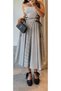 Striped Skirt Bustier Double Women's Suit Khaki - 3