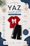 Bowknot Printed Girls' Tracksuit Set - T-Shirt & Sweatpants 2-Piece Combination |   Trendy Tracksuit Set for Ages 3-12