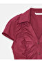 50546 100% Cotton Shirred Poplin Top-Burgundy - 7