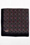 Women's Black Backgrounded Blue Floral Stitched Writing - 2