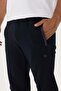Men's Cotton Zipper Detailed Sweatpants Navy Blue -201164 - 7