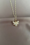 Zircon Stone Detailed Bee Figured Necklace - 4