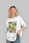 For the Sake of Cat Love 122 Front Cat Printed White Oversize T-Shirt 100% Cotton Unisex Cat Lover Premium Design - 4