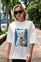 For the Sake of Cat Love 115 Front Cat Printed White Oversize T-Shirt 100% Cotton Unisex Cat Lover Premium Design - 5