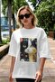 For the Love of Cats 33 Front Cat Printed White Oversize T-Shirt 100% Cotton Unisex Cat Lover Premium Design - 5