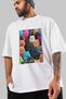 For the Love of Cats 54 Front Cat Printed White Oversize T-Shirt 100% Cotton Unisex Cat Lover Premium Design - 3