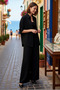 Women's Plus Size Shirt Collar Long Sleeve Wide Leg Suit 100% Cotton Elastic Waist Comfortable Casual Modern - 2
