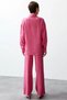 Women's Plus Size Shirt Collar Long Sleeve Wide Leg Suit 100% Cotton Elastic Waist Comfortable Casual Modern - 5