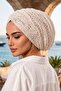 Bone Color Lace Double Layer Draped Gathered Casual Bonnet