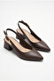 Été En Ville Brown Slingback Heeled Shoes |   Pointed Toe |   5 cm Low Heel |   Ankle Tie-Down - 5