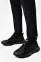 Men's Black Mesh Breathable Running Sneaker Thick Sole Sports Shoes - 7