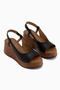 Marry Genuine Leather Black Elastic Wedge Heeled Women's Shoes - 3