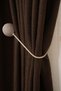 Thick Linen Textured Soft Light-Proof Decorative Blackout Background Curtain Bedroom Living Room Non-Pleated Light Gray - 3