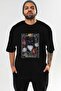 For the Sake of Cat 64 Front Cat Printed Black Oversize T-Shirt 100% Cotton Unisex Cat Lover Premium Design - 2