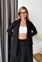 Women's Shawl Collar Double Sleeve Blazer Jacket Black - 26Y T301 - 4