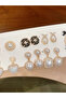 Set of 7 - Faux Pearl Embellished Earrings