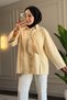 6463 - Stylish Comfortable Tie-Detail Woven Peach Fabric Women's Shirt