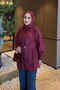 Burgundy Buttoned Shirt with Front Detail