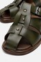 Women's Pin Belt Buckle Closed-Front Slippers Green - 4