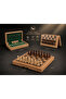 Magnetic Stone Wooden Foldable Boxed Chess Game Set 17.5 cm Carrying Bag Gift - 3