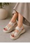 Women's Sandals with Wedge Heels, Light Soles, Straps and Elastic Buckle on the Back - 2