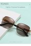 Womens Square Polarized Sunglasses UV400 Protection Gold Metal Frame Decorated with Rhinestones Fashion Sun Glasses with Glasses Case - 5