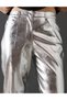 Faux Leather pants, Silver - 2