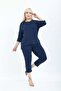 Women's Capri Tshirt with Stone Detail, Stylish Viscose Combed Cotton Blue Bottom-Top Set - 5