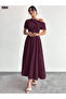 Women's Off-The-Shoulder Short Sleeve Long Janjan Crepe Dress - 4