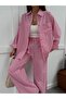 Pink Striped Double Shirt and Trousers Set - 2