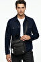 Black Men's Nylon Hand Shoulder Crossbody Bag with Handle Lightweight Water Repellent Messenger Bag - 6