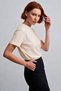 Women's 100% Organic Cotton Relaxed Fit Beige Round Neck T-Shirt - 5