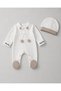 Baby Boy 4-Piece Teddy Bear Printed Overalls with Embroidery Detail, 100% Cotton - 2