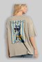 For Dog Lovers 60 Back Dog Printed Beige Oversize T-Shirt 100% Cotton Unisex Dog Lover Premium Design - 3