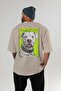 For Dog Lovers 52 Back Dog Printed Beige Oversize T-Shirt 100% Cotton Unisex Dog Lover Premium Design - 4