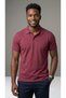Men's Polo Collar Wide Cut Dusty Rose Color Collar Buttoned T-Shirt - 3