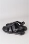Kmc 6Y3524 Genuine Leather Men's Sandals & Slippers Black - 5