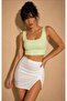 بلوزة نسائية قصيرة بياقة على شكل حرف U من Mint Front Back BE422