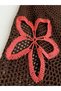 Floral Detailed Crochet Beach Dress Brown Summer Dress - 6
