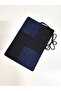 Black Navy Blue Patchwork Denim Roll-Up Pen Holder - 3