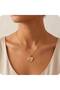 316L Steel Chain Gold Color White Heart Luck Authentic Women's Necklace