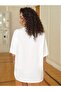 Women / Girls White Oversize T-Shirt Mountain Printed - 4