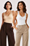 Women's 2-Piece Lace Strap V-Neck Cotton & Modal Flexible Undershirt - 2-Piece Advantage Pack