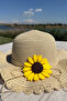 Summer Girl's Gift Straw Hat Bag Set Sunflower Model |   Sunscreen Beige Beach Combination - 2