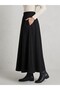 Black Elastic Waist Pocketed Flared A-Line Maxi Long Skirt for Women - 3