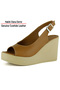 Mathilda Tan Genuine Calfskin Wedge Heeled Slingback Sandals - 4