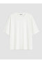 White Oversize 100% Cotton Women's T-Shirt - 5