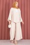 Kimonolu Casual Fit Summer Hijab Suit Beige