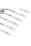 6-Piece Dinner Spoon Set White/Yellow - 4