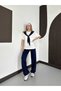 Shawl Collar Garnished Model Fabric Women's Tracksuit Set - 2